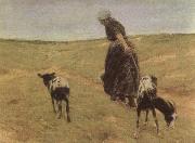 Max Liebermann Woman with Goats Spain oil painting artist
